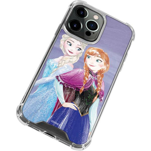 Disney Frozen Elsa and Anna Sisters Art iPhone 14 Pro Clear Case